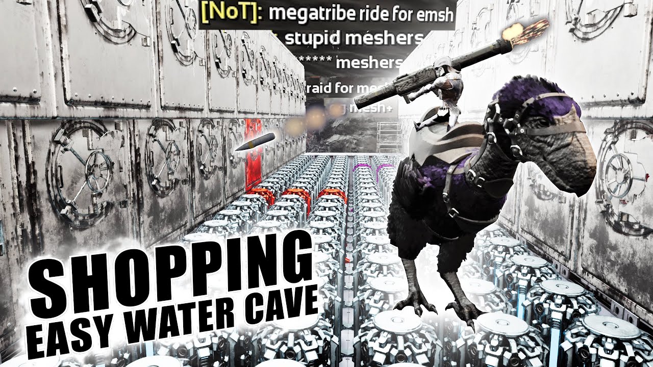 RAIDING This Water Cave From The BACK DOOR ENTRANCE 😆 | Wiu Wiu | ARK Ascended Official PvP