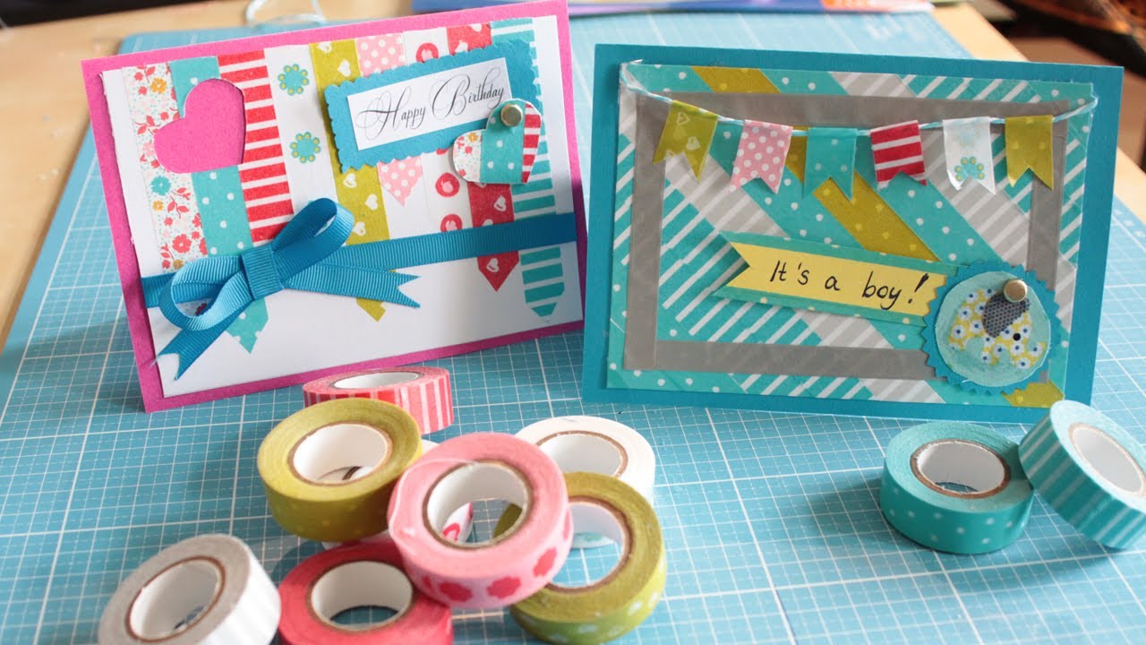 Anleitung Washi Tape Karten basteln – DIY Eule