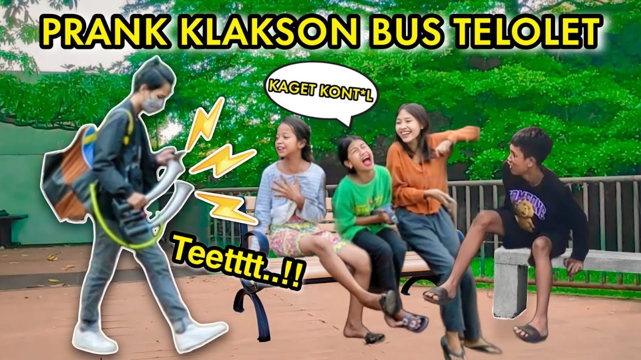 PRANK KLAKSON BUS TELOLET.. AUTO NGOMONG R4MAH.. !!