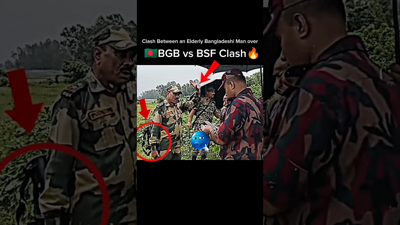 BGB vs BSF Clash🔥☠️  Between an Elderly Bangladeshi Man at the Border🔥🇧🇩🇮🇳 #bgb #bsf #army #viral