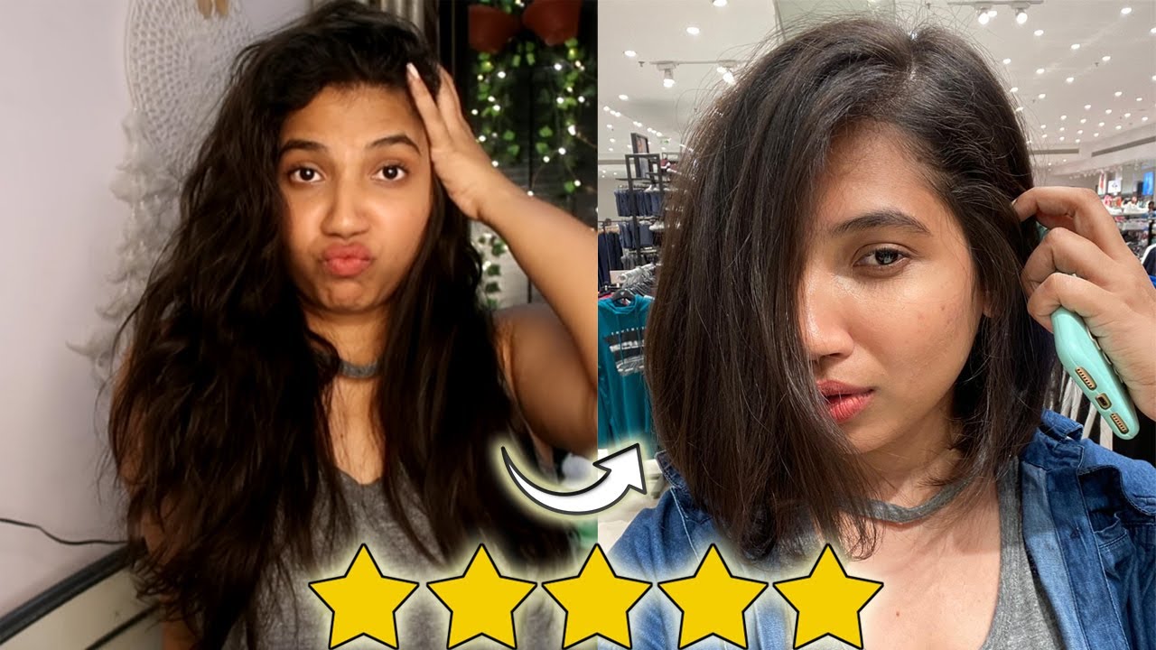 I WENT TO THE BEST REVIEWED HAIR SALON IN MY CITY SURAT,INDIA |Long Hair to short Hair | Sweety Kaji