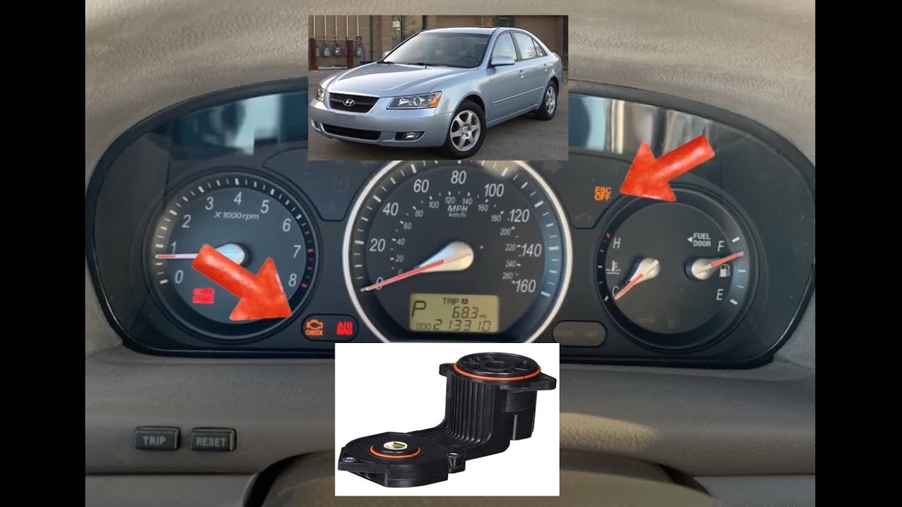 Check Engine Light + ESC OFF together in Hyundai Sonata V6, 2008 (in Farsi)