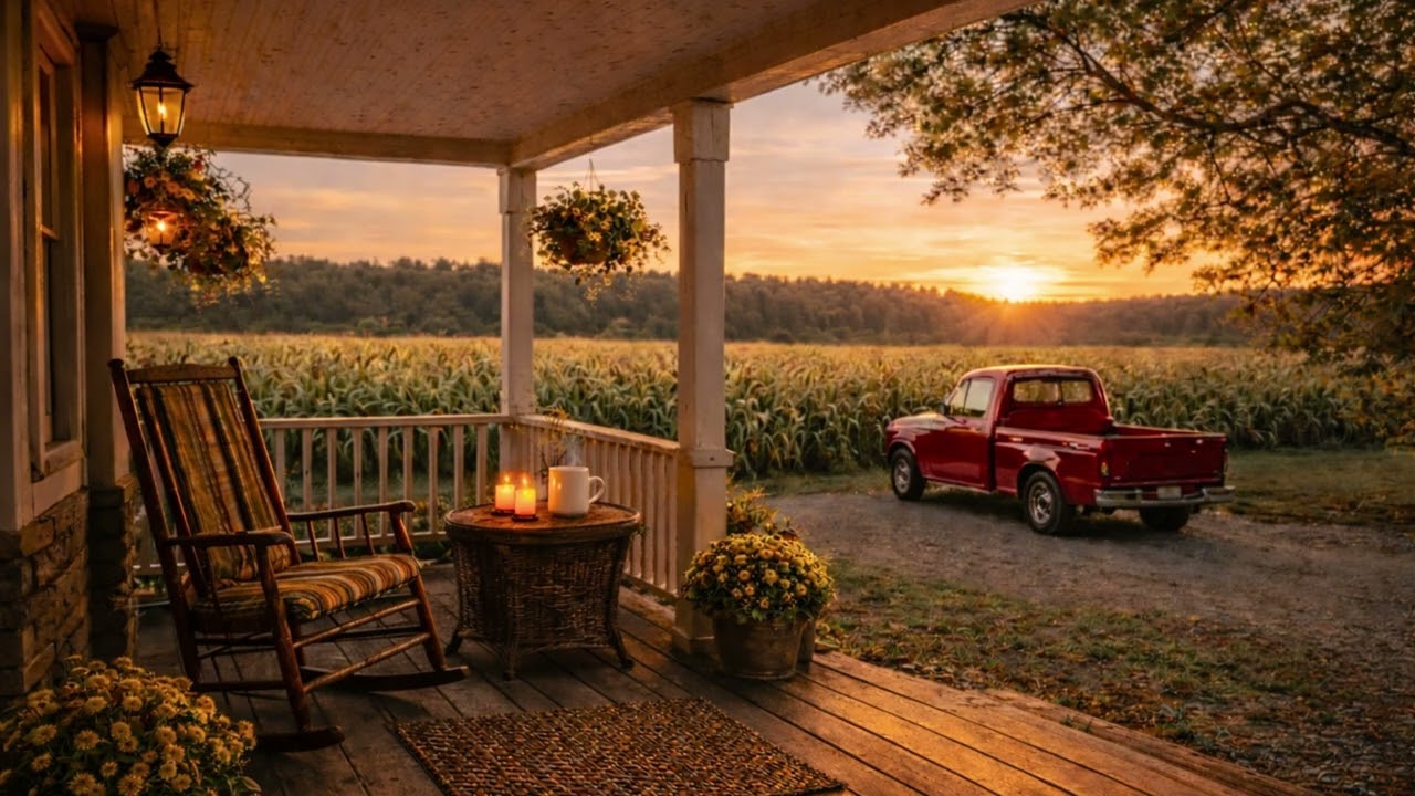 10 Hours of Cozy Porch Jazz at Sunset. Relaxing Evening Jazz Ambience. No Ads