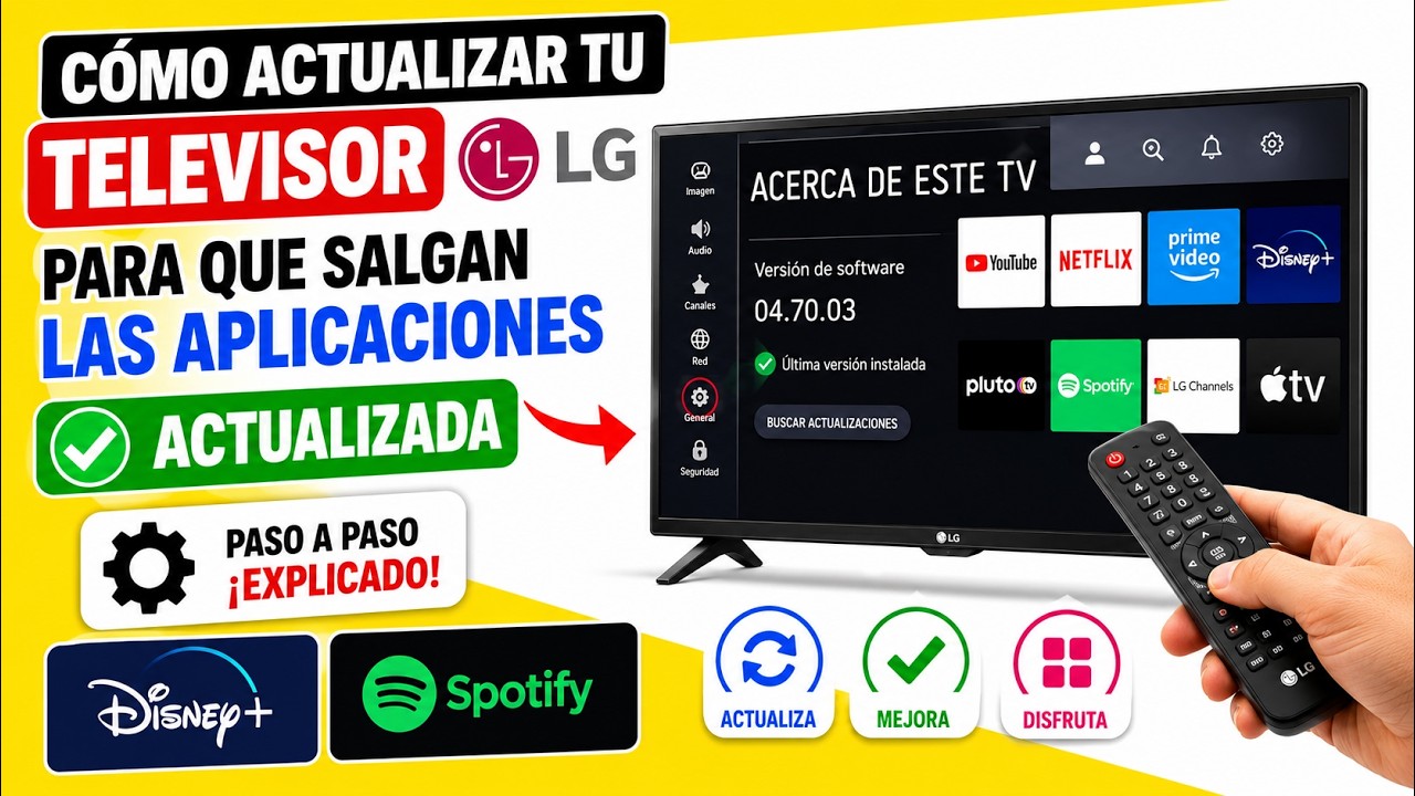 Como actualizar tu televisor LG para que salgan las Aplicaciones actualizada, Disney Plus, Spotify