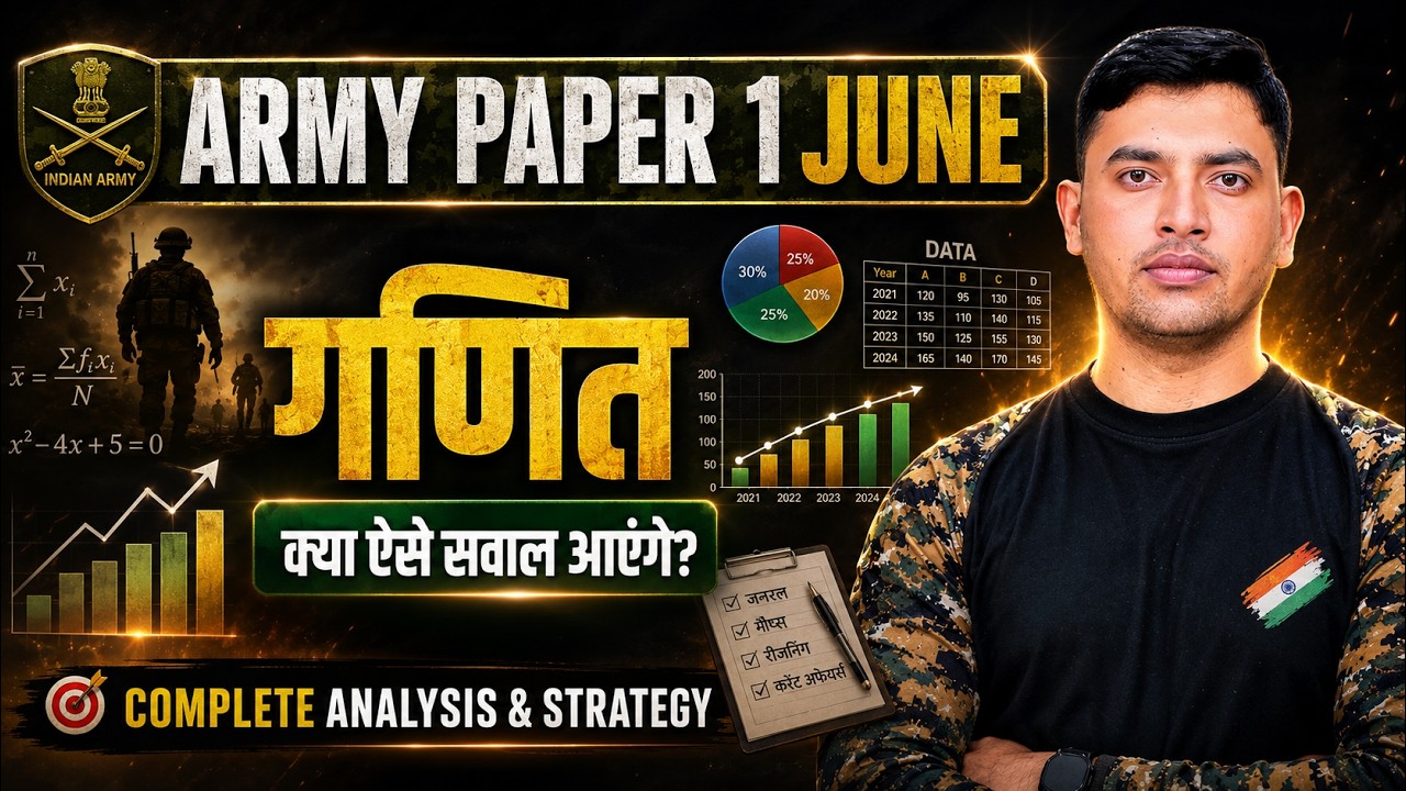Army Agniveer Paper 1 Jun 2026 II Army Paper Maths Class II Maths Questions II Maths Short Tricks