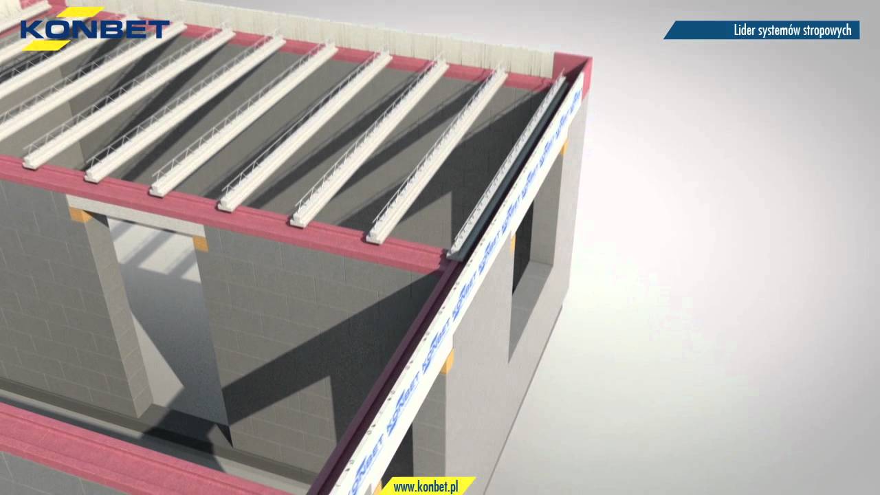 Strop Teriva Base z kształtką TERMOBET®  oraz Belką stropową sprężoną kratownicową KONBET