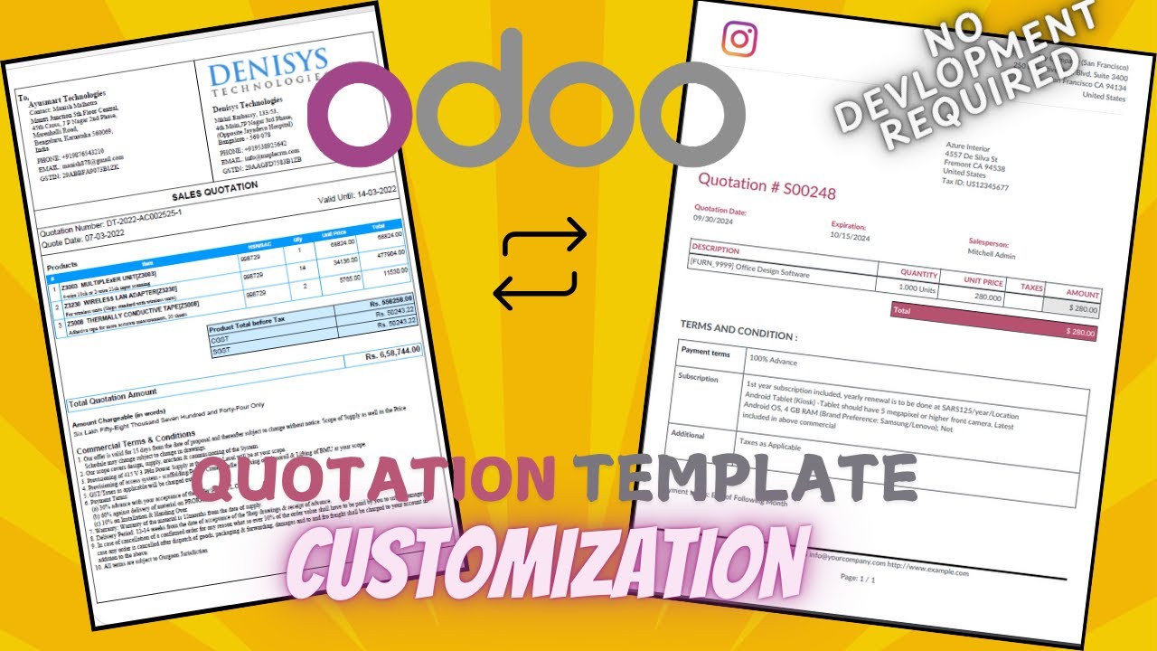 Customize Your Odoo Quotation Template | Odoo Sales App | No Development