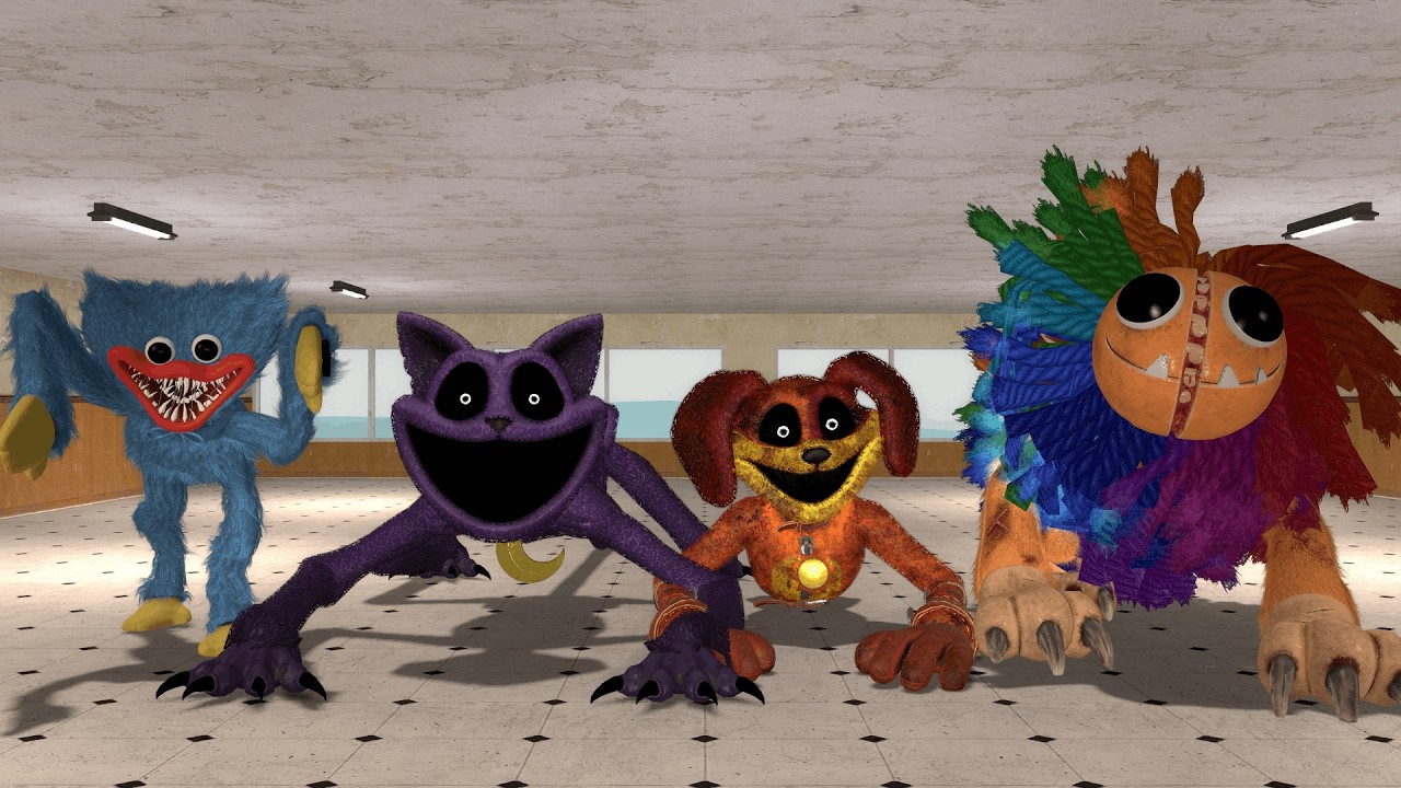 Surviving Catnap, Huggy, Dogday & Yarnaby Poppy Playtime | Garry's Mod