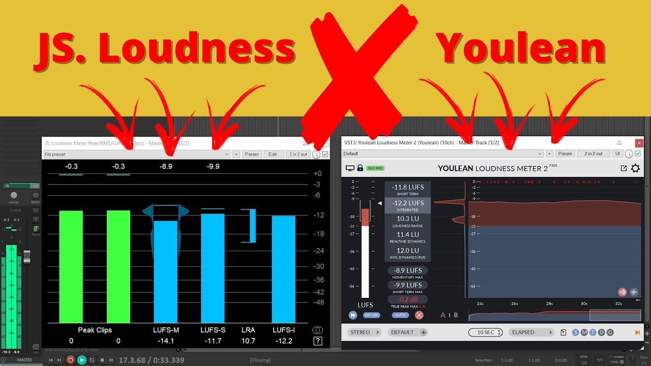 Plugin de medição de áudio em LUFS - RMS - PEAK, Gratuito e Nativo do Reaper