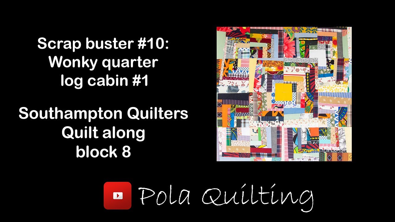 Scrap buster #10: Wonky quarter log cabin #1 - leftover fabric ideas, easy patchwork.