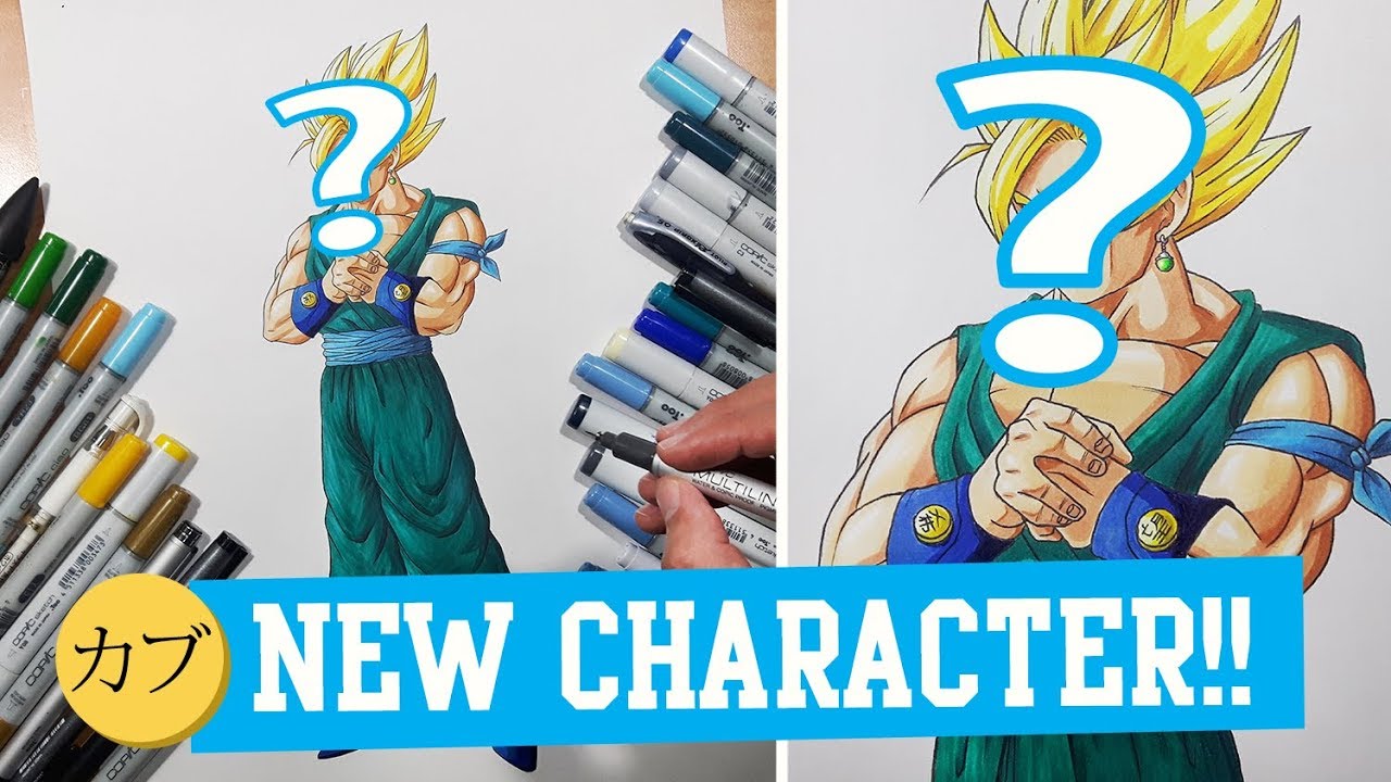 Drawing KABU! My ORIGINAL SAIYAN CHARACTER!