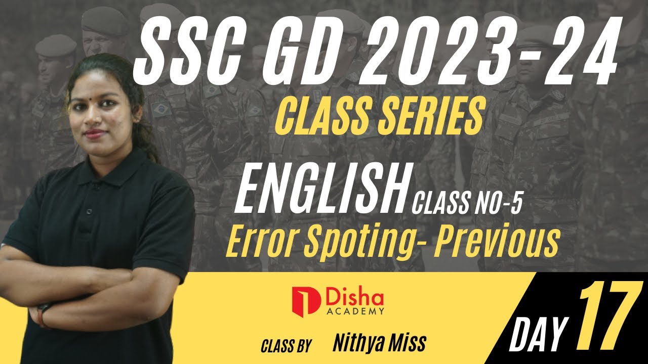 SSC GD 2023-24 Class Series English 5 Verb Error Spoting Previous in Malayalam #sscgd2023 #sscgd