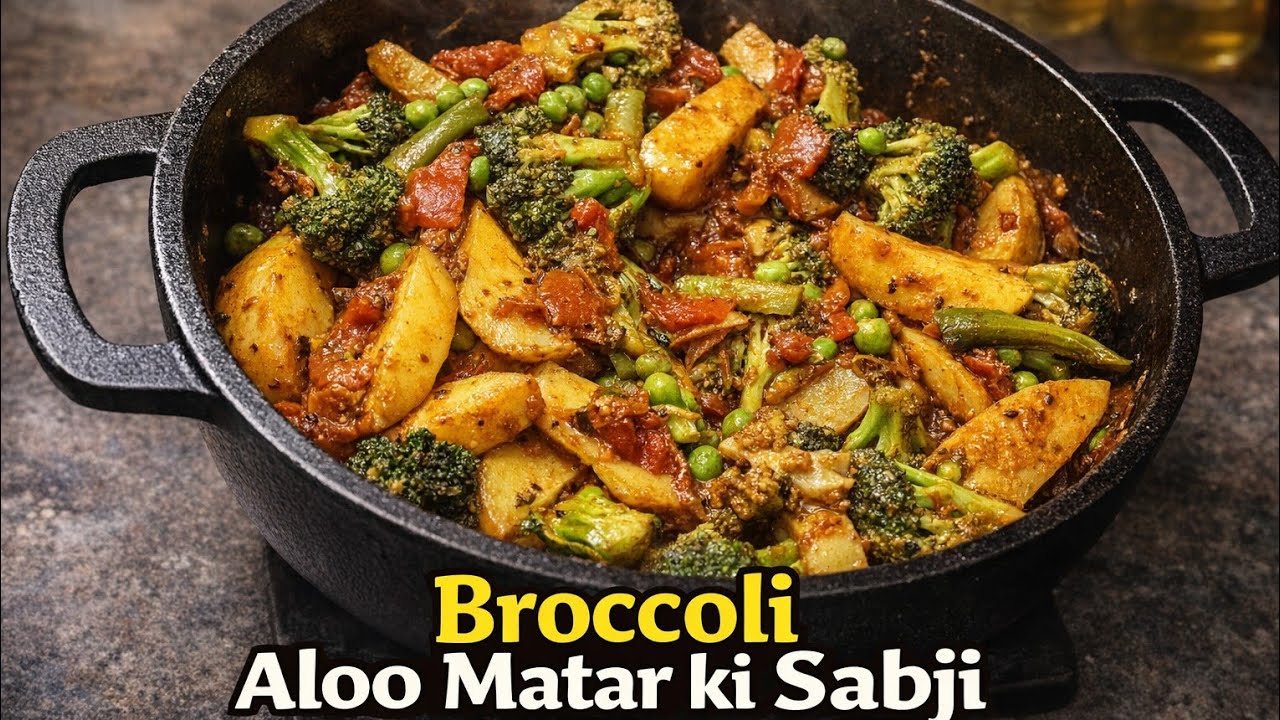 Broccoli Aloo Matar Sabji 🥦 Itni Tasty Ki Roz Banaoge 😍 Healthy Dinner Recipe 