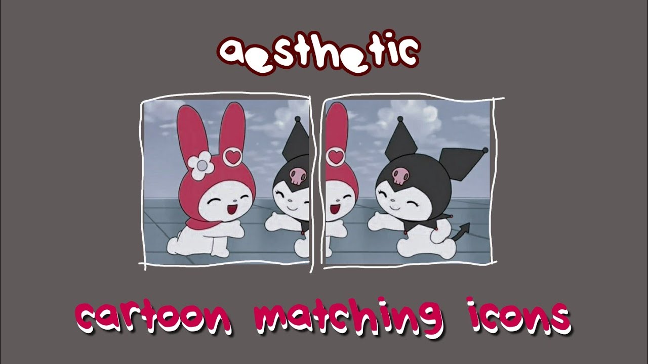 Aesthetic cartoon matching icons