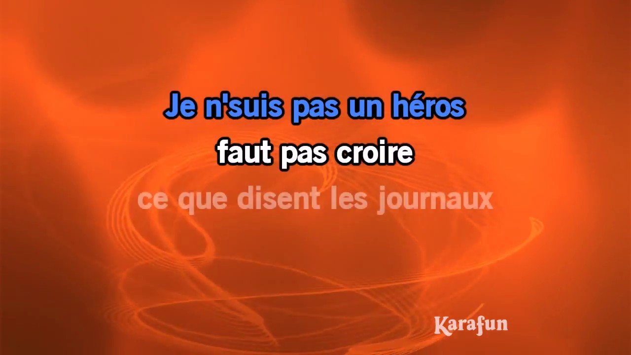 Karaoké Je ne suis pas un héros - Daniel Balavoine *