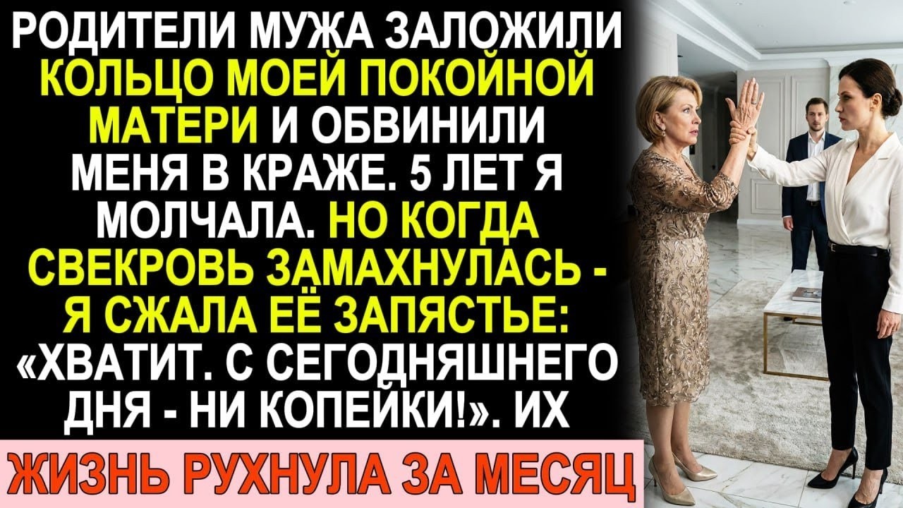 Свёкры заложили кольцо моей мамы и обвинили меня в краже. 5 лет я терпела. Потом перекрыла кран