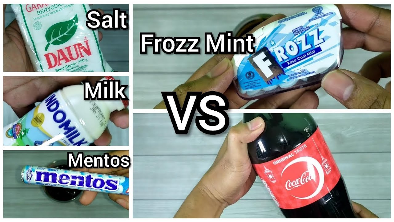 Frozz Mint, Salt, Milk, Mentos vs Coca-Cola
