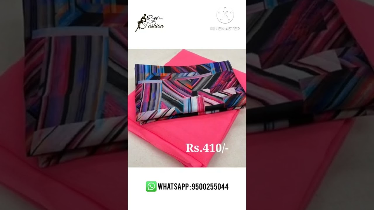 Plain Chiffon Sarees with Designer Blouse | Free Shipping & COD Available | Whatsapp: 9500255044👈