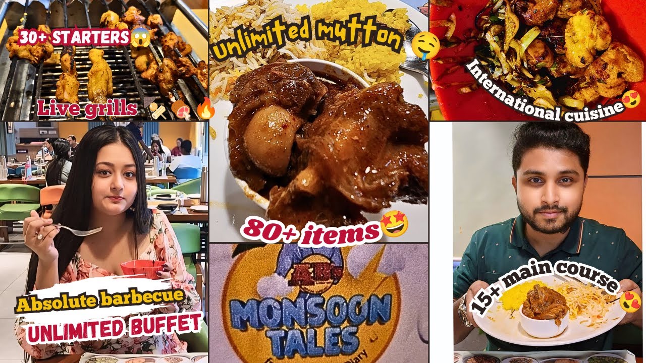 Absolute barbecue Unlimited buffet মাত্র 599/-😱 Mutton🍖Prawn🍤Chicken🍗Fish😍monsoon festival কলকাতায়🤤