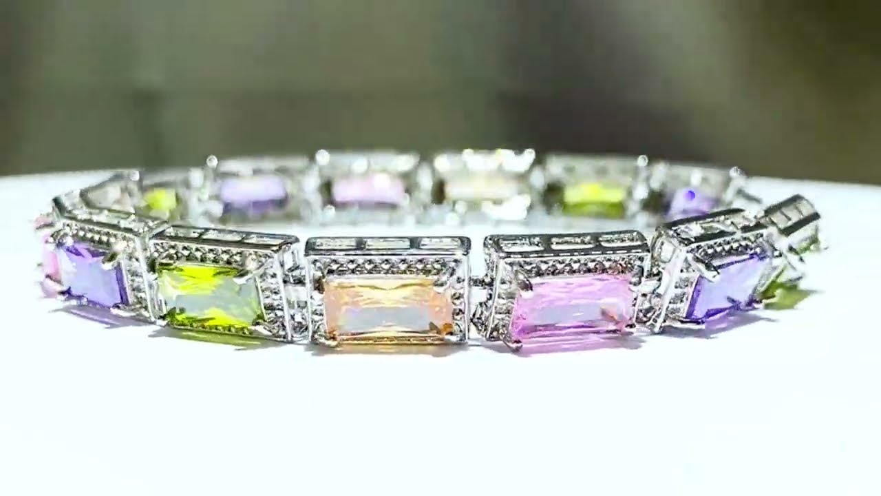 Rainbow Radiant Cut Bracelet - Monarjew