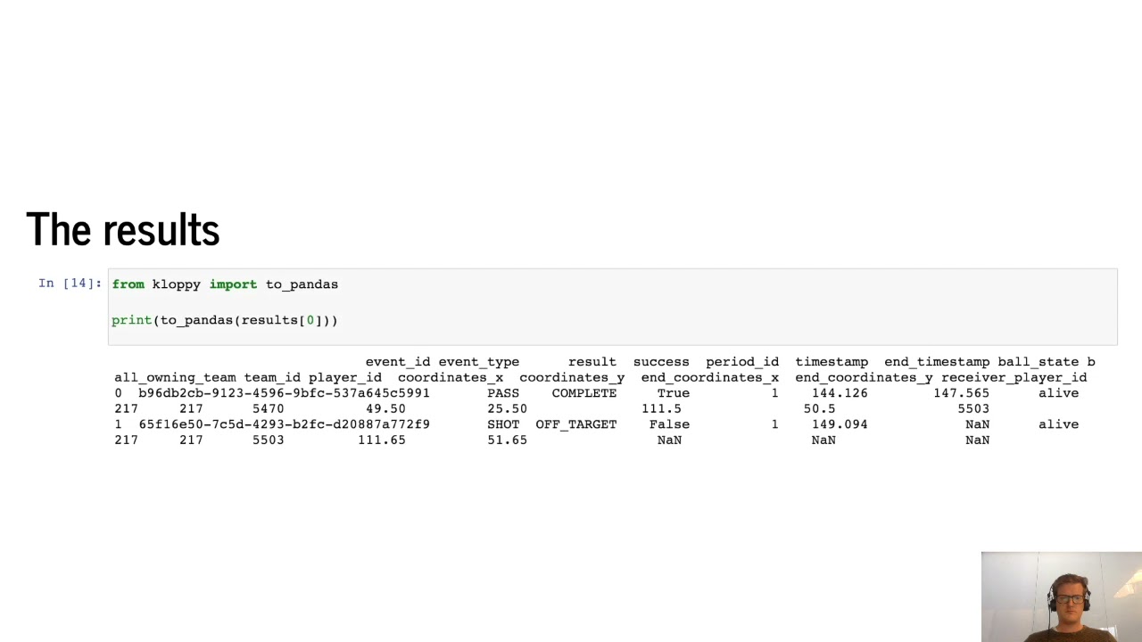 Pattern matching in football event data