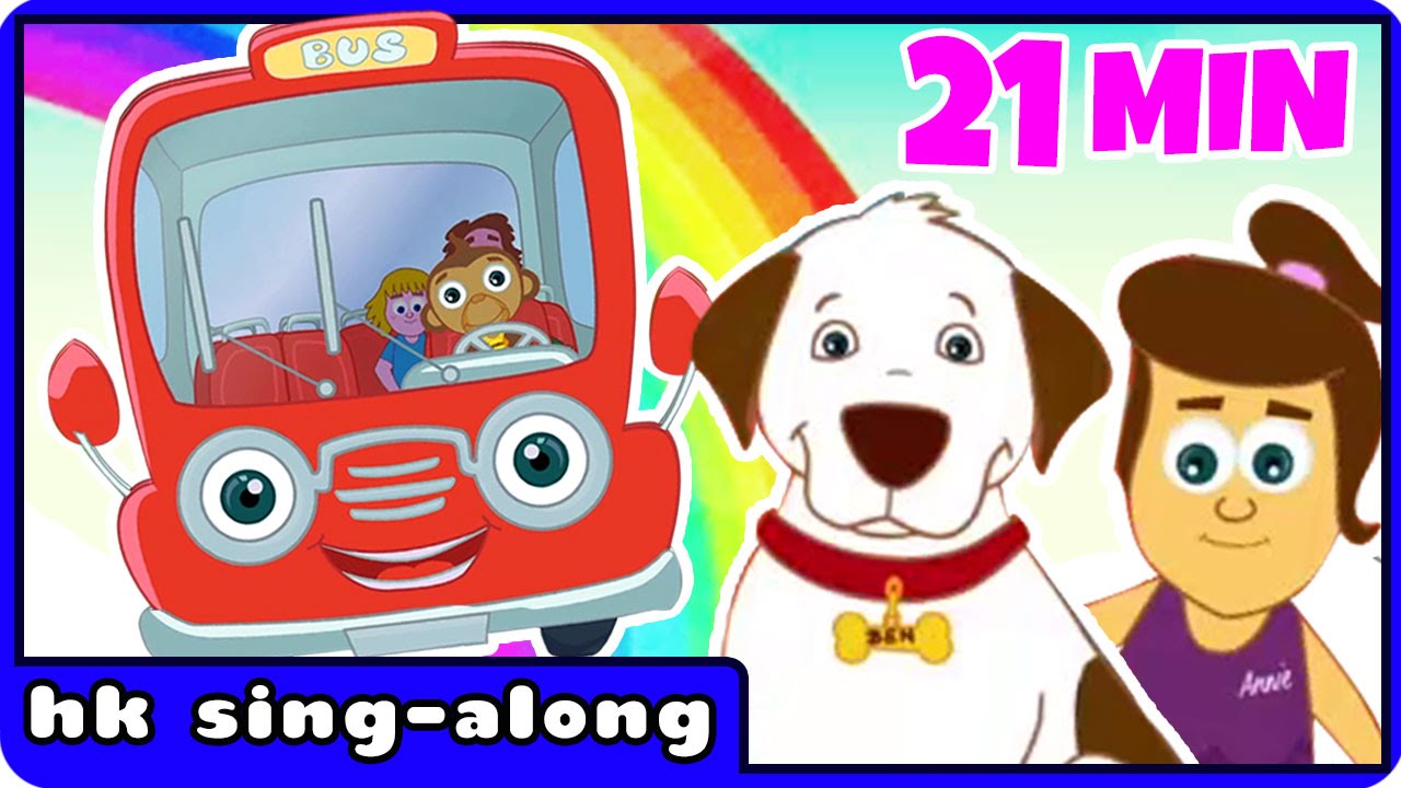 Wheels On The Bus | Popular Nursery Rhymes With Lyrics By Hooplakidz Sing-A-Long