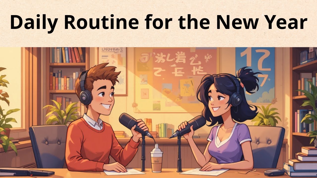Slow English Podcast for Beginners  My Daily Routine for the New Year  Daily English Routine