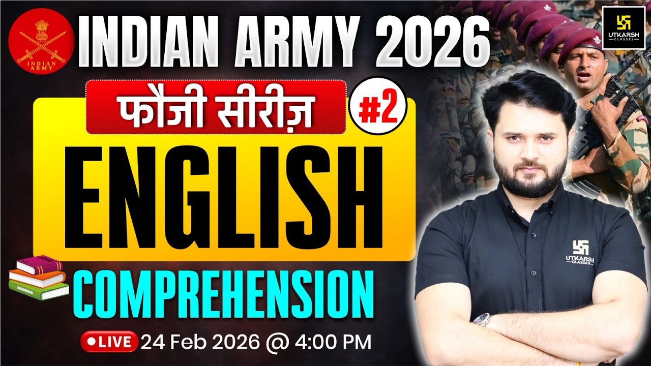 Indian Army 2026 English | Comprehension Part 02 | Foji Series | Harsh Sir