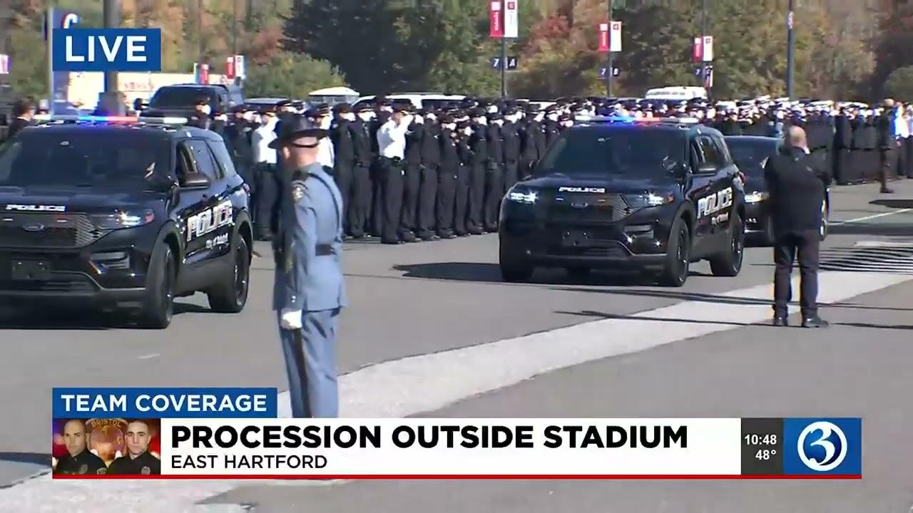 Officers' procession arrives at Rentschler Field