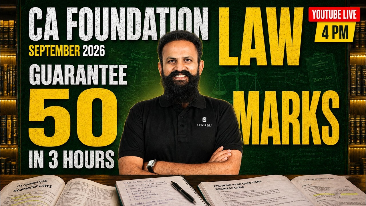 CA Foundation Law | Target 50 Marks in 3 Hours | Sept 2026 | CS Sai