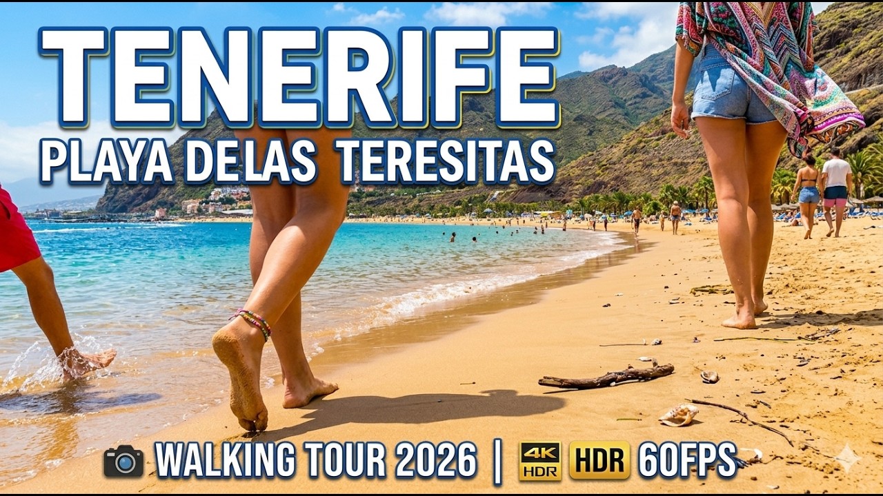 TENERIFE 2026 🏝️ Playa de las TERESITAS 🏖️ Walking Tour | 4K HDR 60FPS