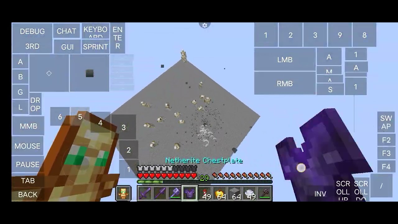 Elytra + Mace pvp on mobile mojolauncher gameplay 