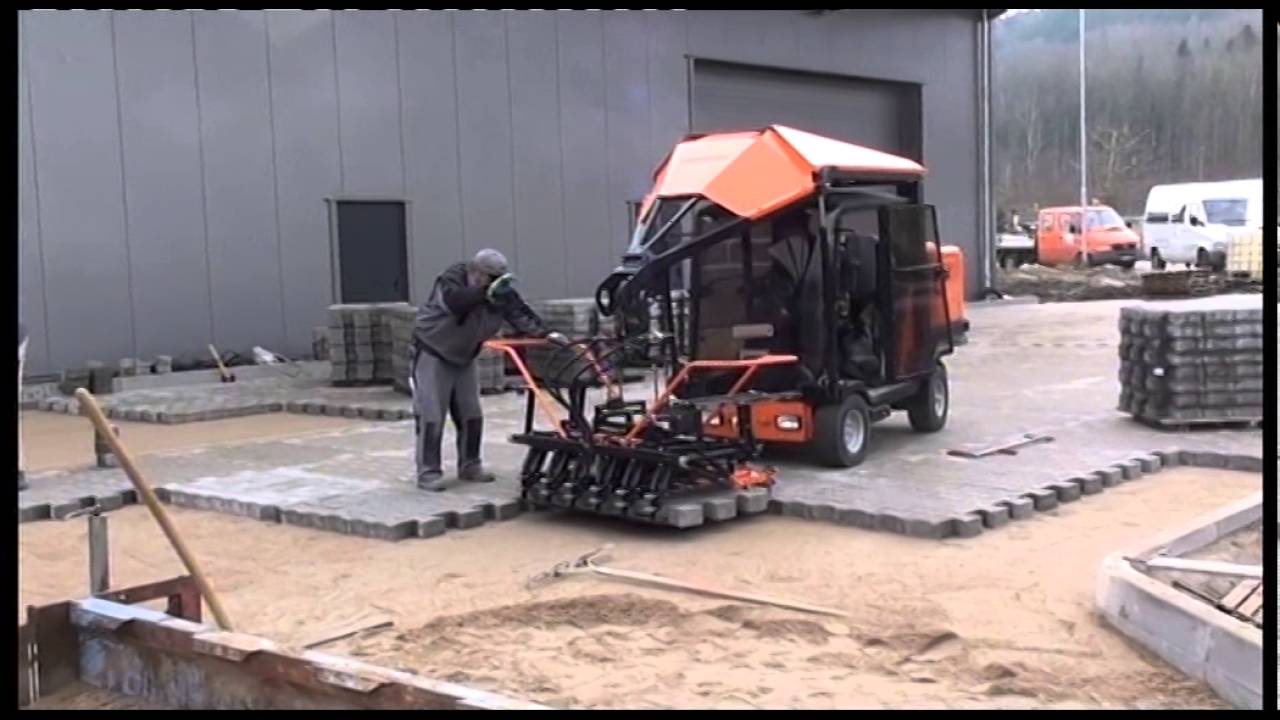 Industrielle Pflasterverlegung