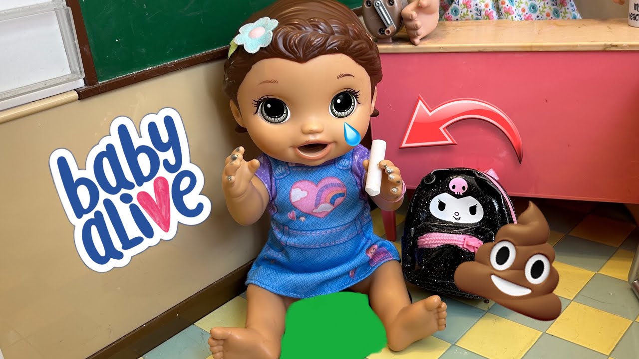 BABY ALIVE doll has a BIG accident on first day of School! 😱