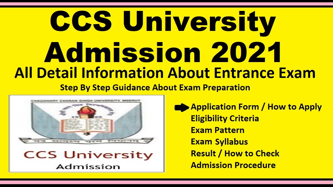 CCS University 2021 - Notification, Dates, Application, Eligibility, Admit Card, Pattern, Syllabus