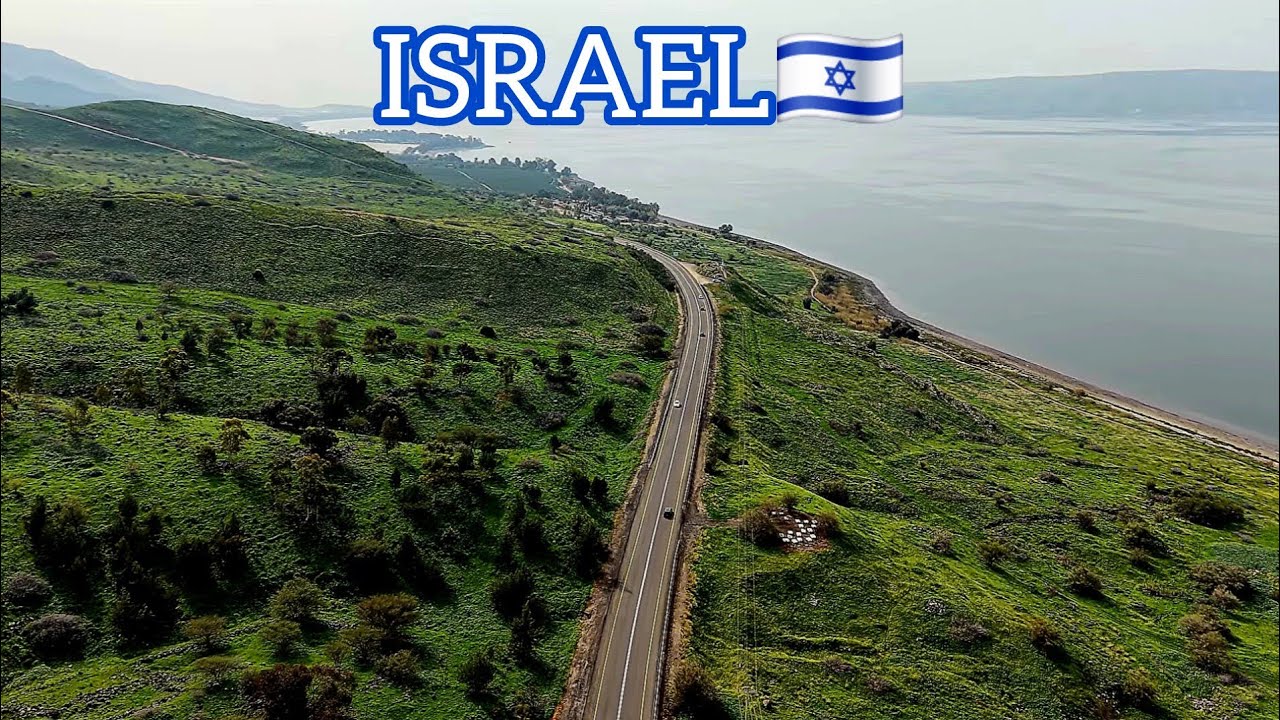 Amazing Aerial View of the sea of Galilee Beach Israel in 4k - Drone Cinematography