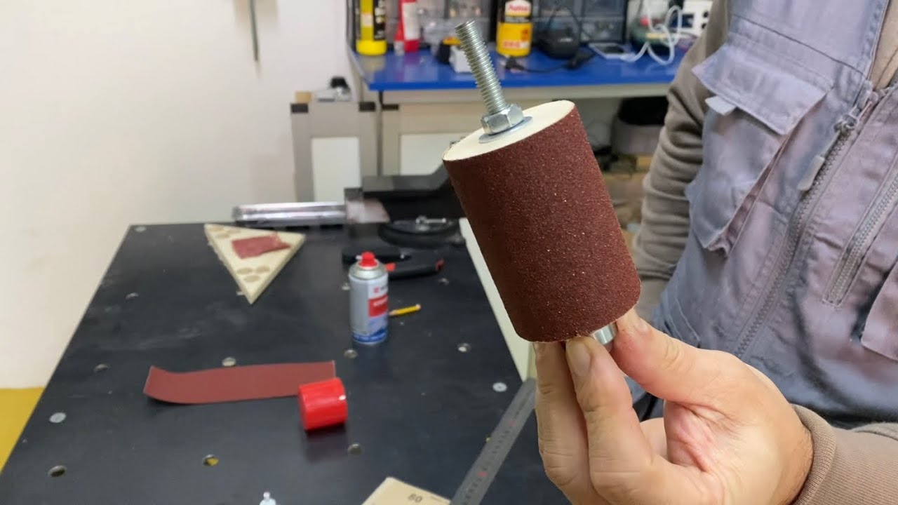 Como hacer TAMBOR DE LIJA para TALADRO #ismapro #makersespaña #diy #maker #taller #lija