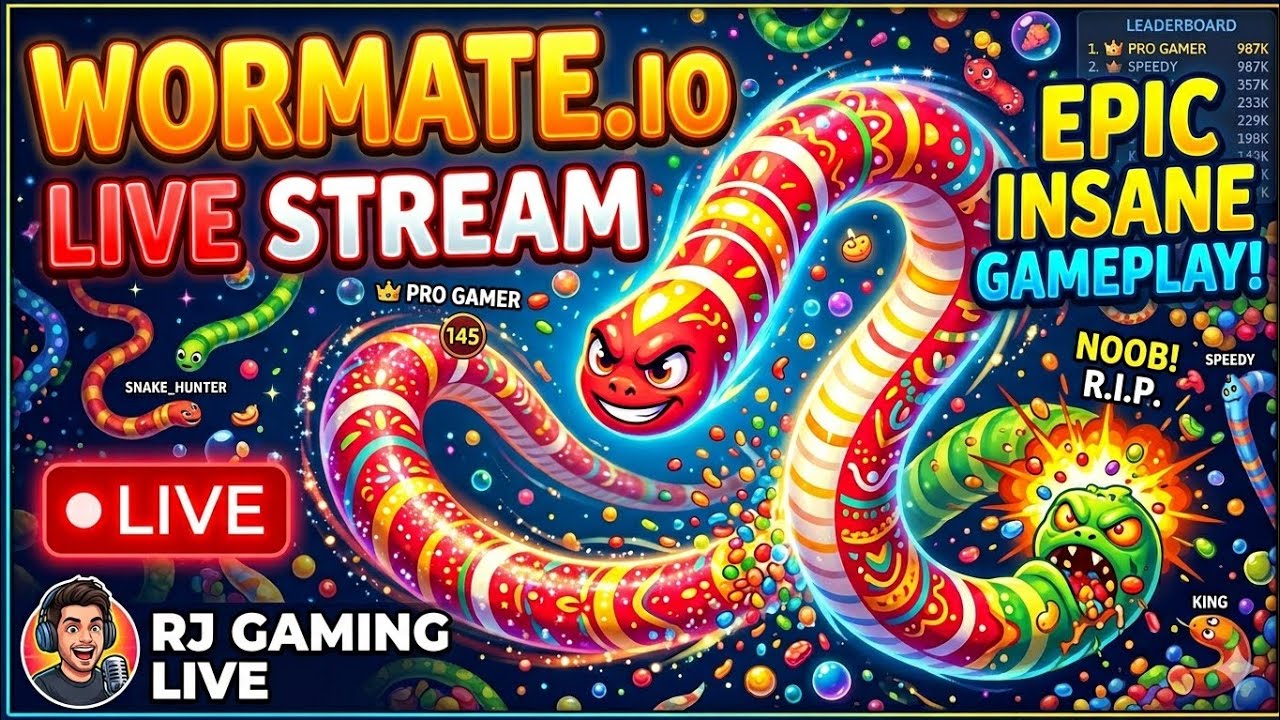 World Record Todna Hai! 🔥 Wormate.io Biggest Snake Challenge #wormate #live #shortsfeed