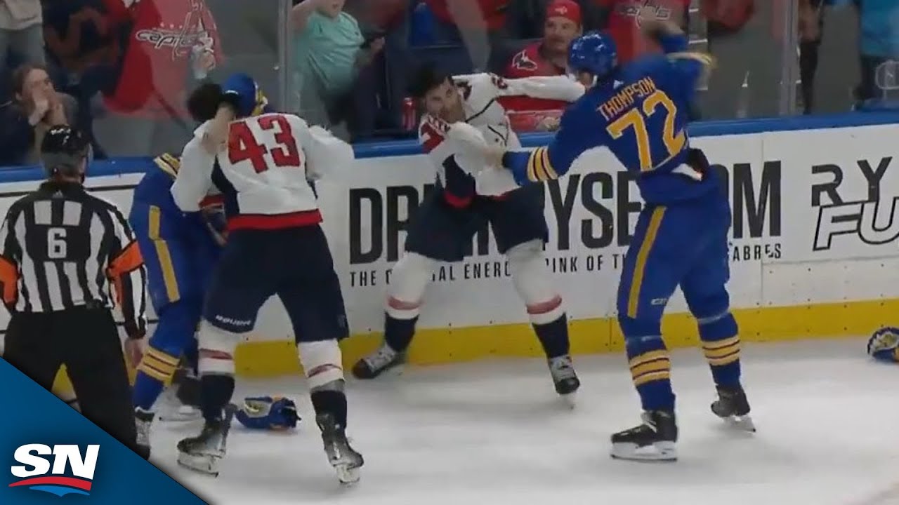 Capitals and Sabres Game Ends With Multiple Fights
