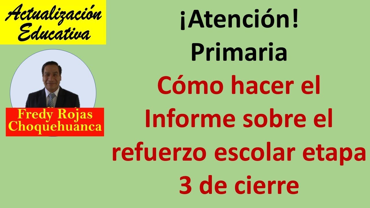 Como informar refuerzo escolar primaria