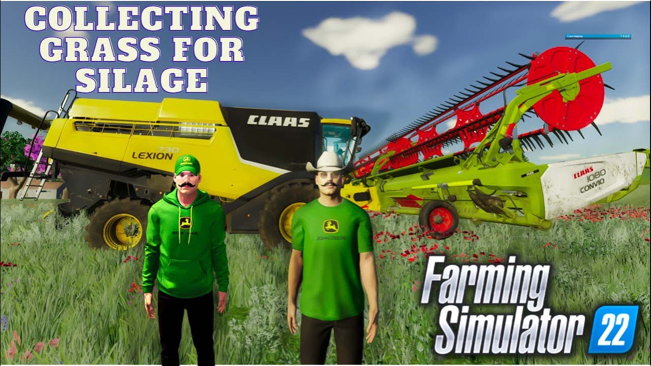 challenge on the mega farm || collecting grass for silage farming simulator 22