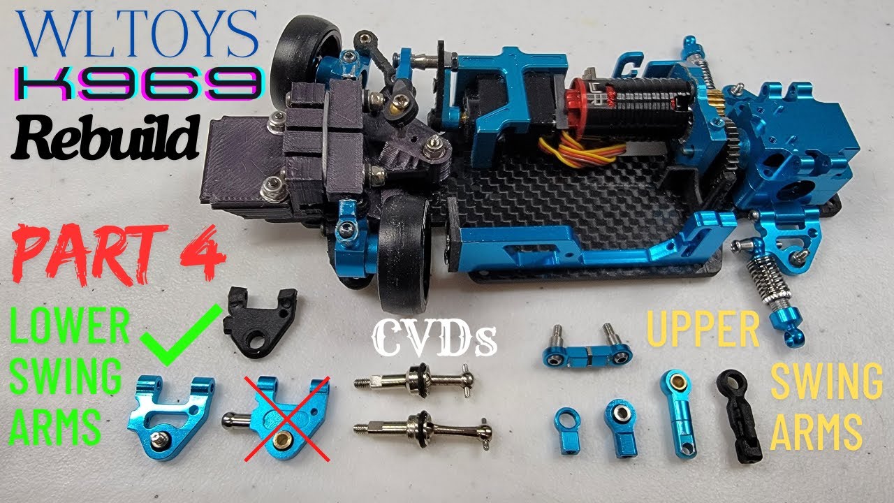 Модернизация WLToys K969 K989, часть 4: варианты верхнего и нижнего маятника, расширенные CVD и м...