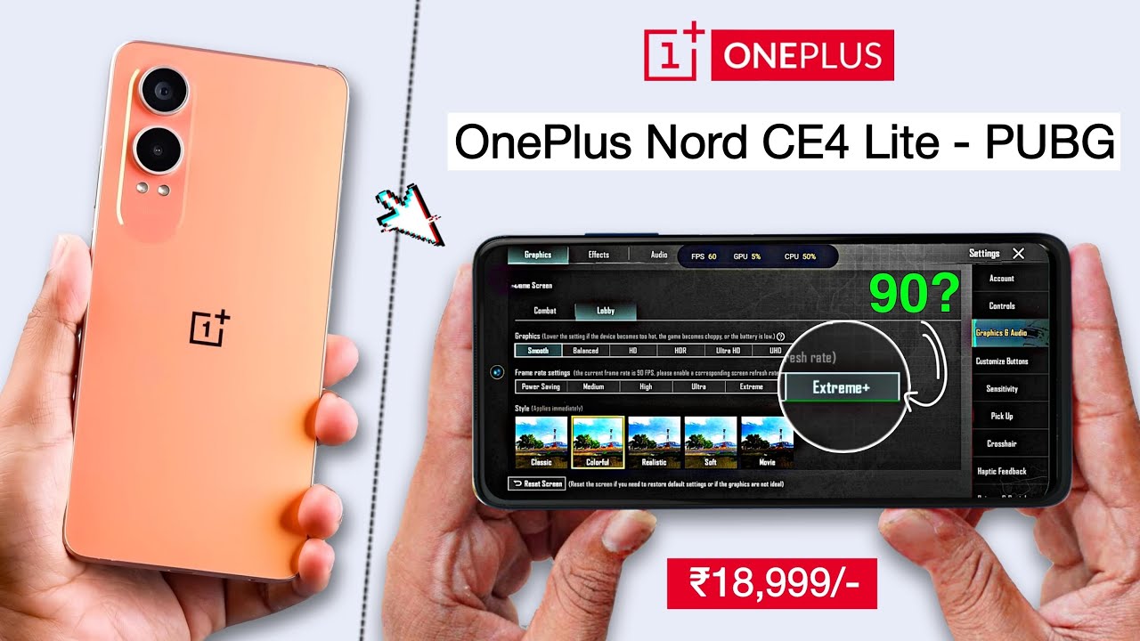 OnePlus Nord CE 4 Lite Pubg Test - Graphics Test.! Price Only 18,999/-🤔