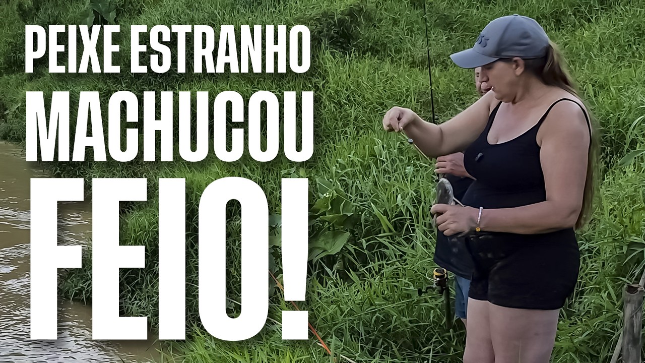 Pegamos um peixe muito estranho no rio seco e acabou machucando feio a Jô!