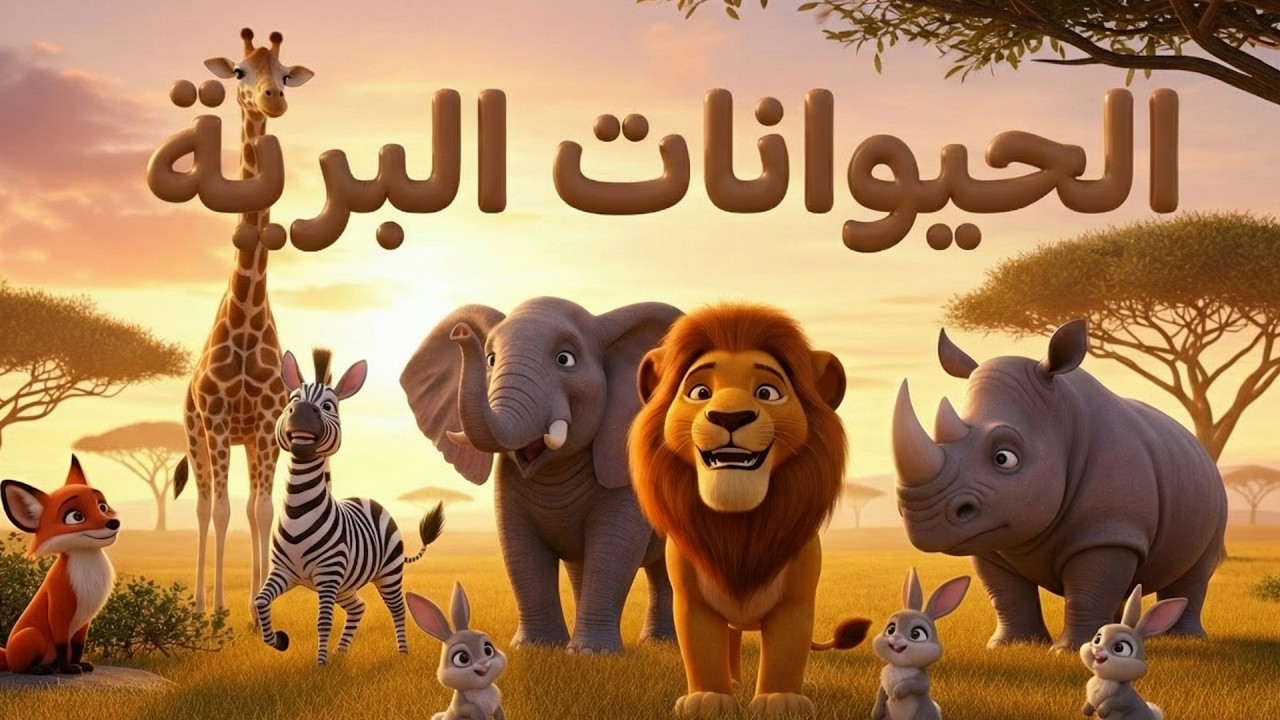 أنشودة حيوانات البر للأطفال 🦁🐘 | أغنية تعليم الحيوانات في الغابة والسافانا | رسوم متحركة ممتعة 4K