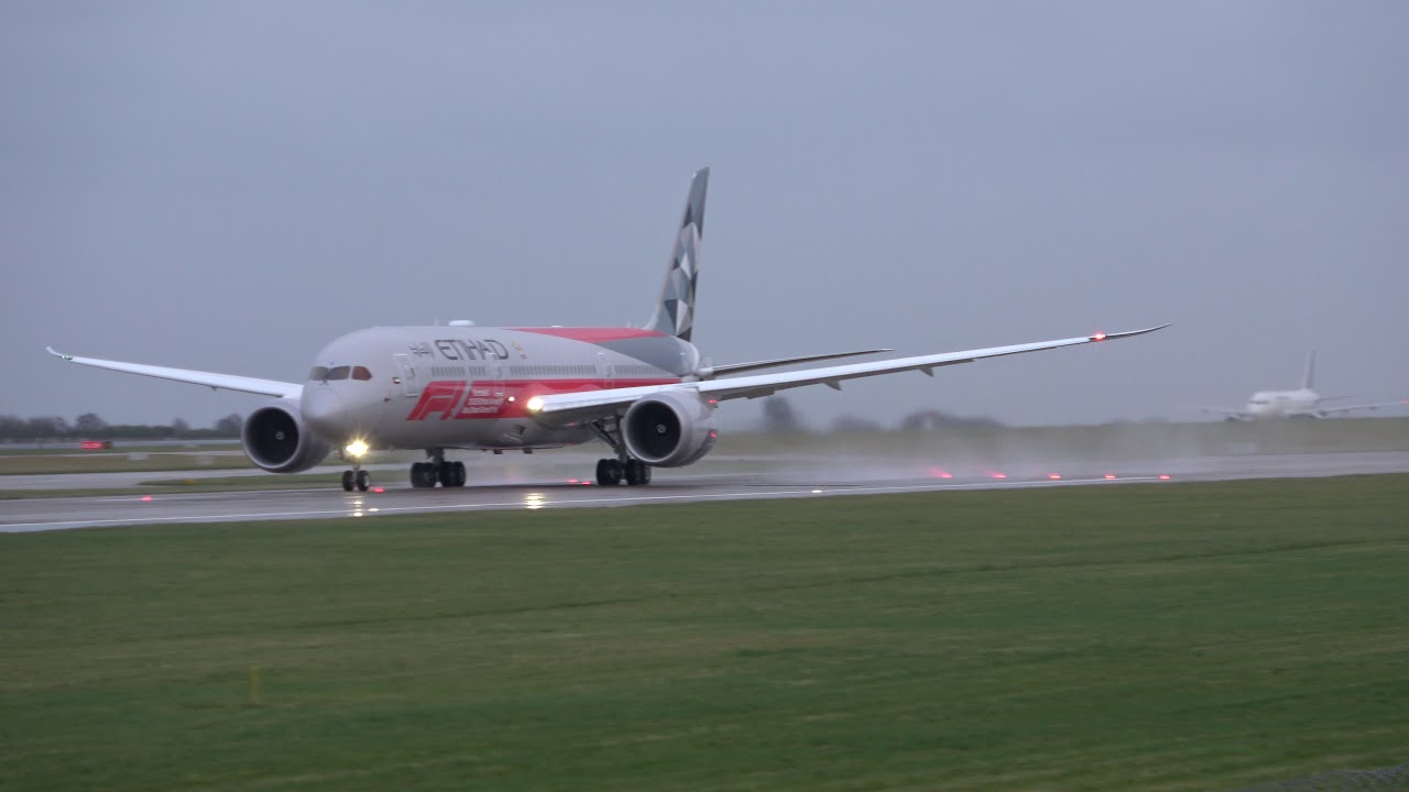 BRAND NEW F1 LIVERY Etihad Airways EY16 A6-BLV Boeing 787-9 Manchester MAN To Abu Dhabi AUH 01/12/18