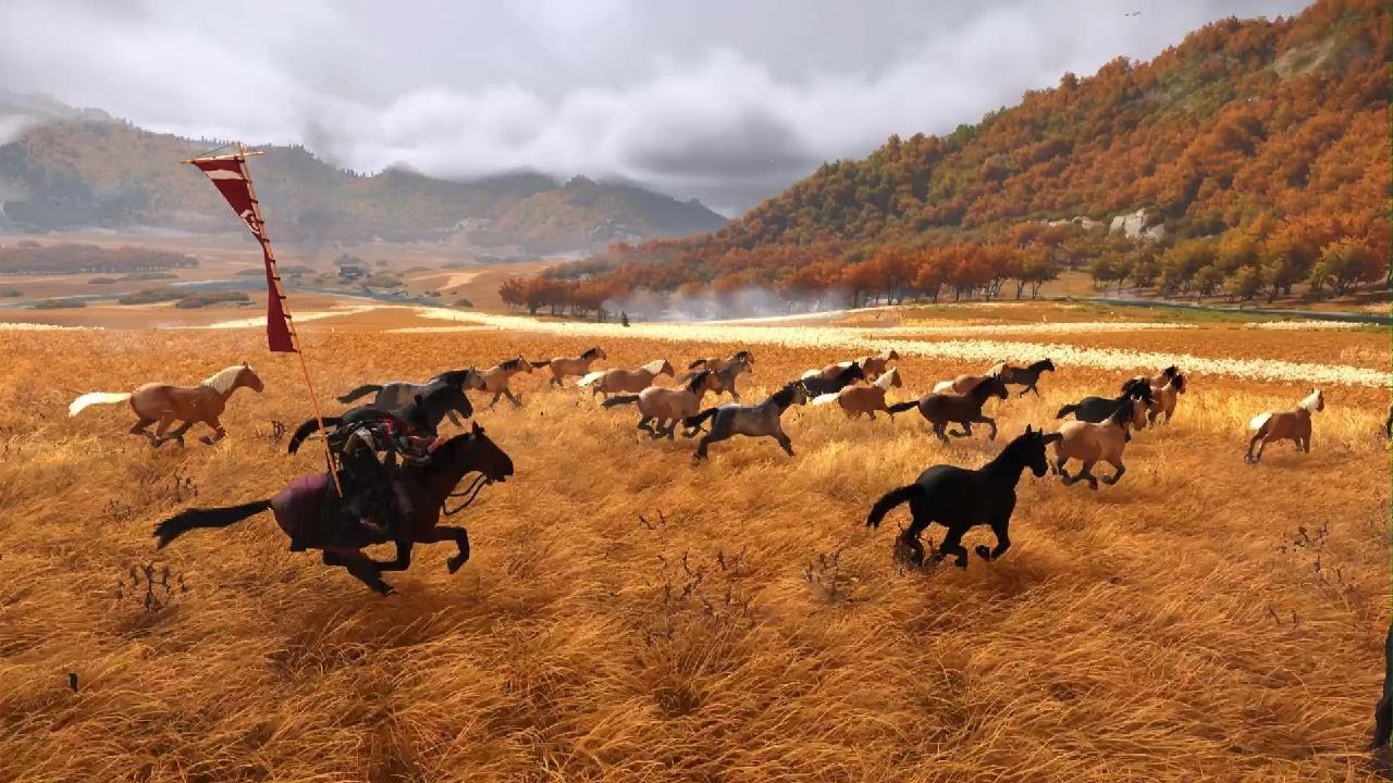 Riding Horse with Banner - Ghost of Yotei
