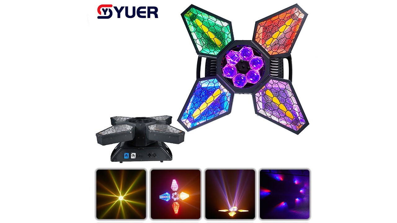 YUER 300W LED Retro Bee Eye Moving Head Light 4 in 1 Background Mixed Colourful Effect