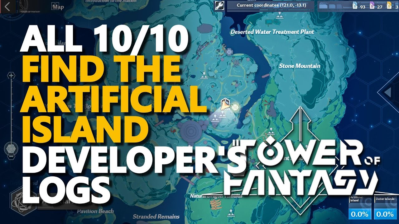 Find the Artificial Island Developer's Logs Tower of Fantasy All 10/10