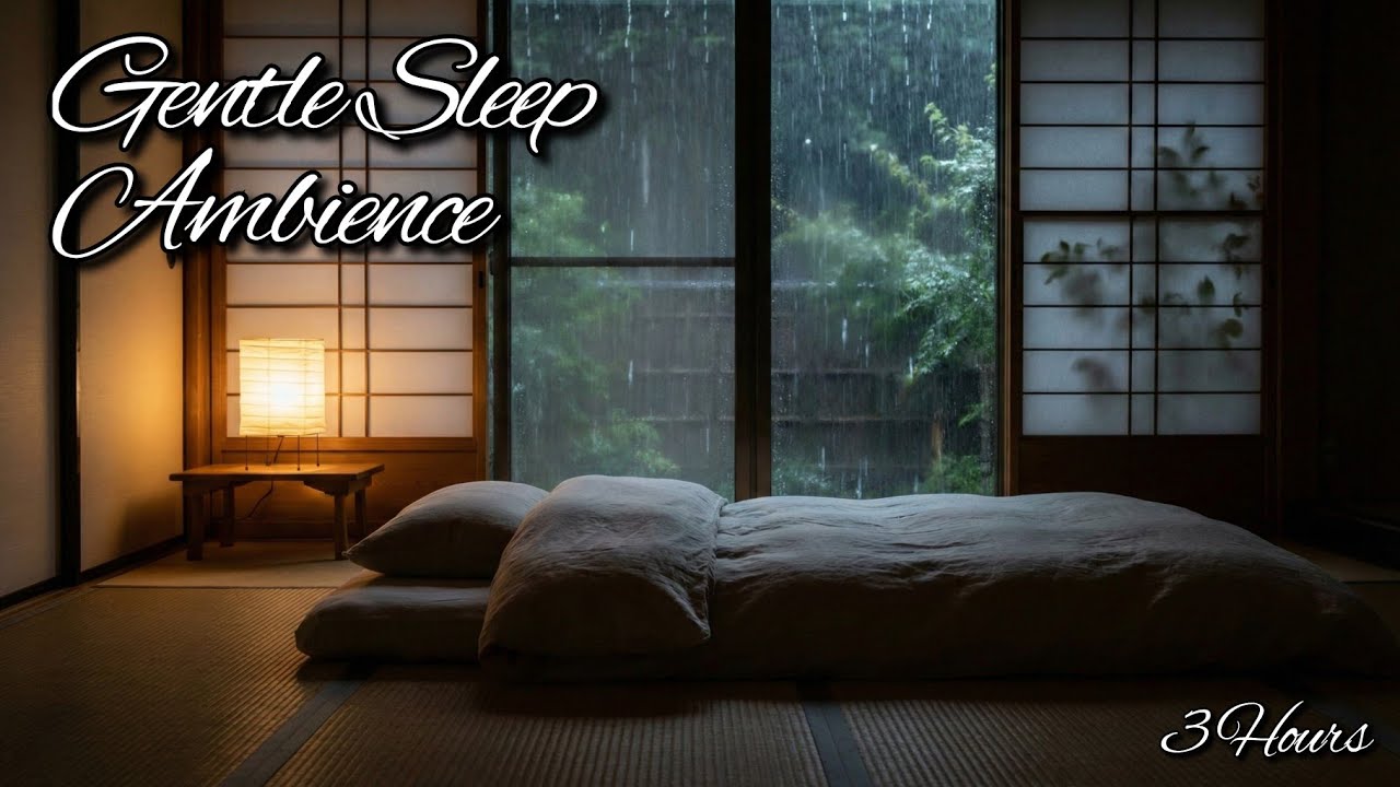 3 Hours Rain Sounds in a Japanese Room 🌧️ Gentle Sleep Ambience